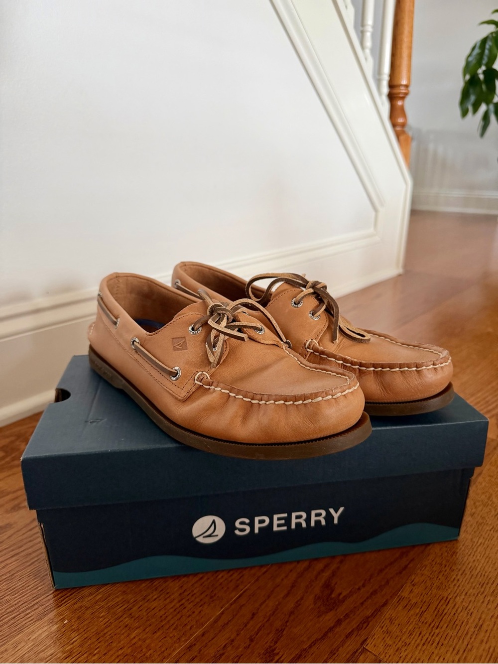Sperry Cognac Leather Men’s Boat Shoes